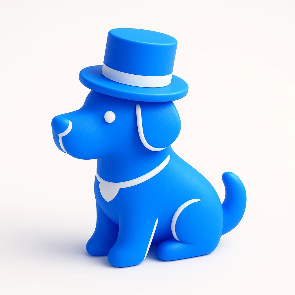 dog with tophat emoji
