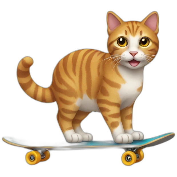 Cat with skateboard emoji