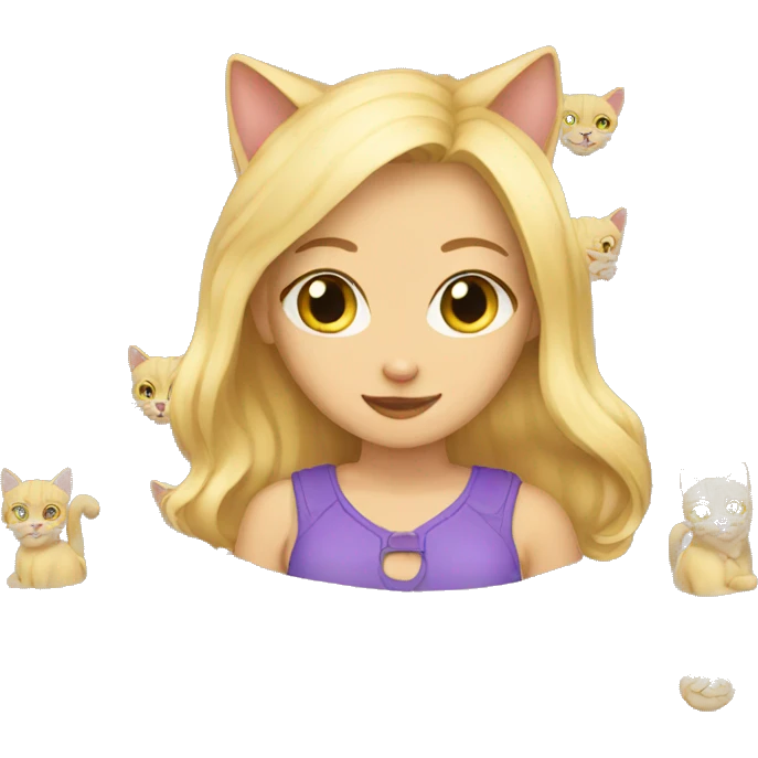 blonde cat women emoji