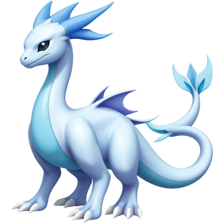 Futuristic-lugia-dragonair-suicune-hybrid, full body emoji