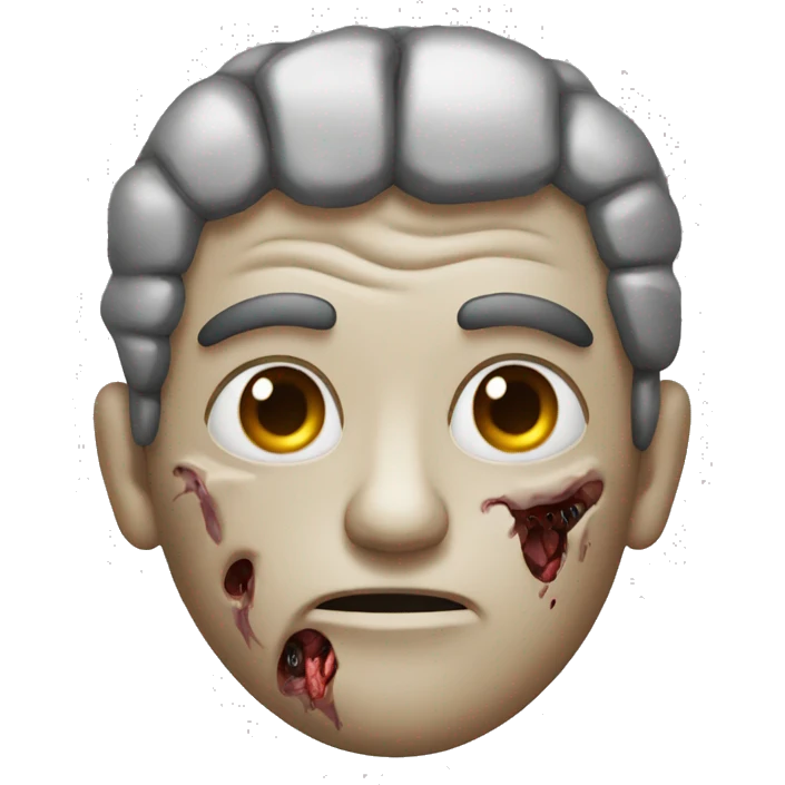 half man half zombie with a brain emoji