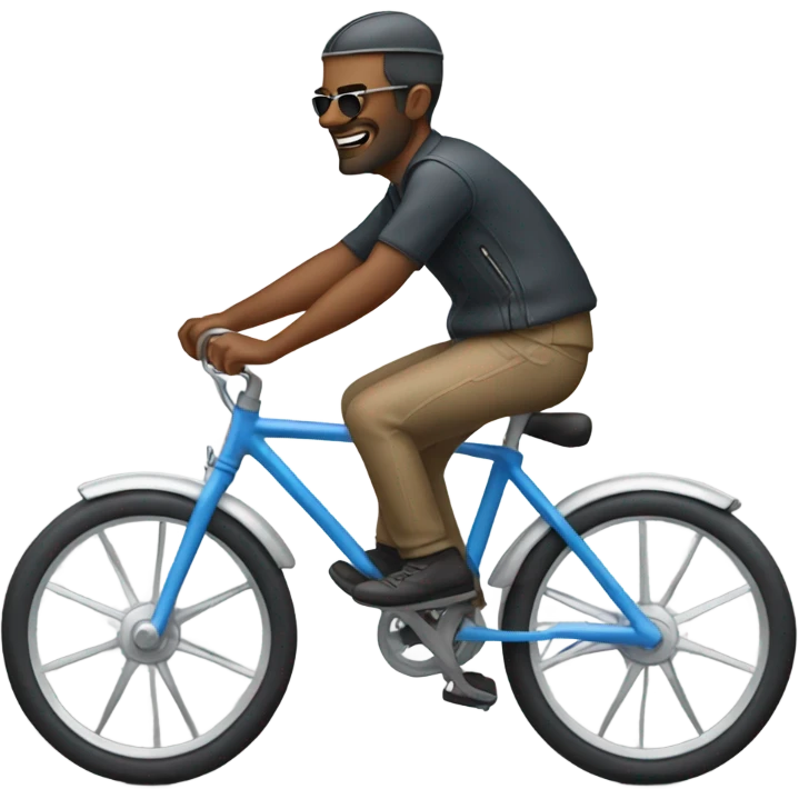 Cool 40 year old man on a bike emoji