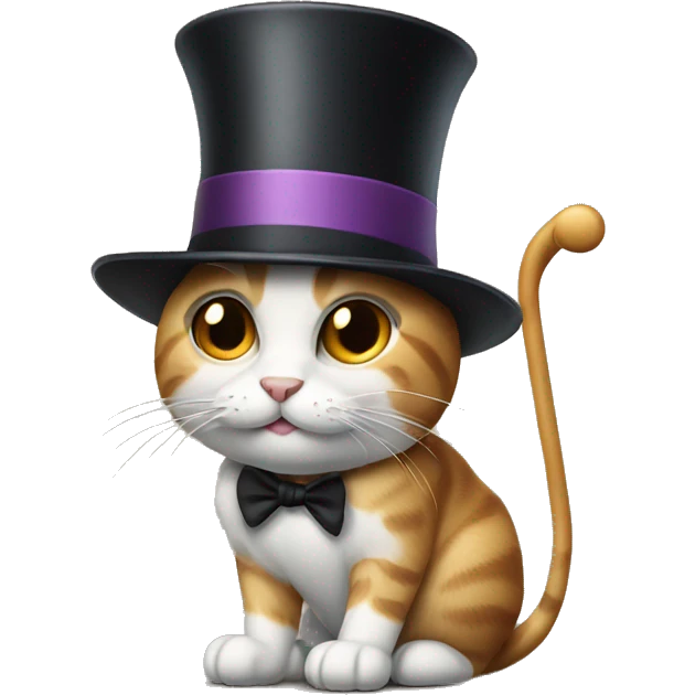 Cat with top hat and cane emoji