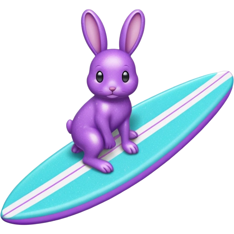 glitter purple cian bunny surf emoji