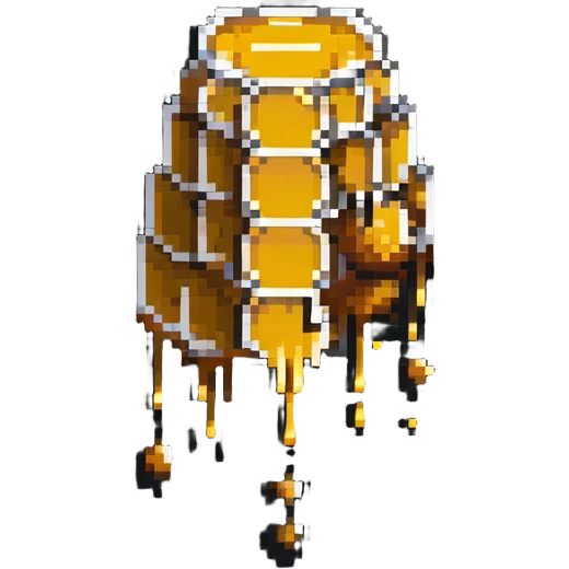 honeycomb with dripping honey in pixel art style emoji