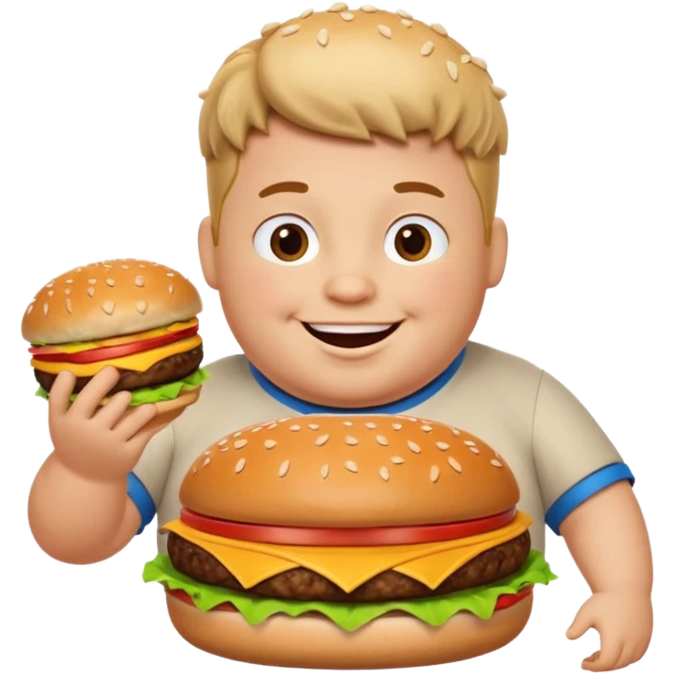 Fat Boy with burger  emoji