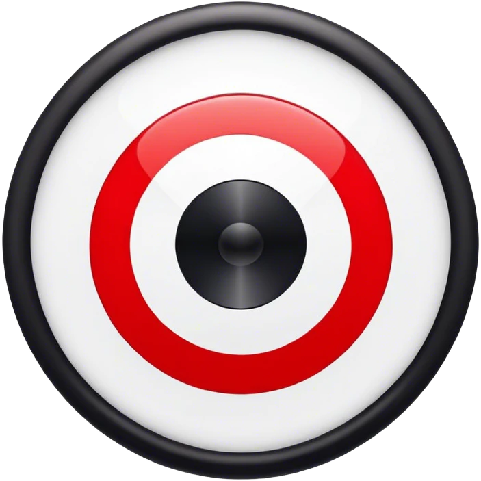 Bulls eye with black out line and red dot in the center of circle emoji