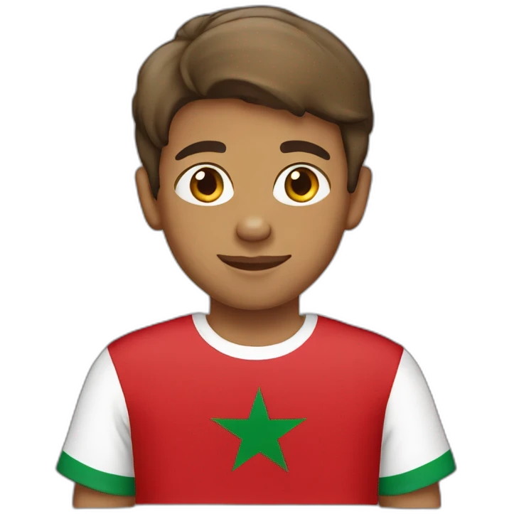 Morocco boy with t-shirt Morocco name yahya  emoji