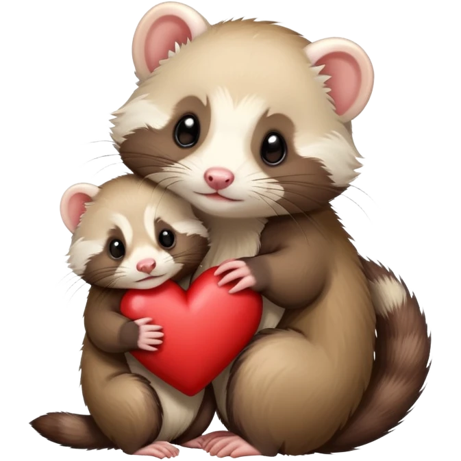 Ferret hugging a ferret is heart emoji