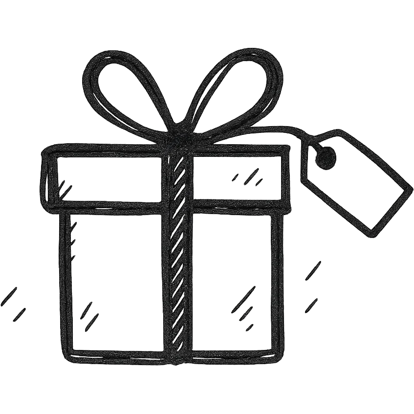 a gift with a tag emoji