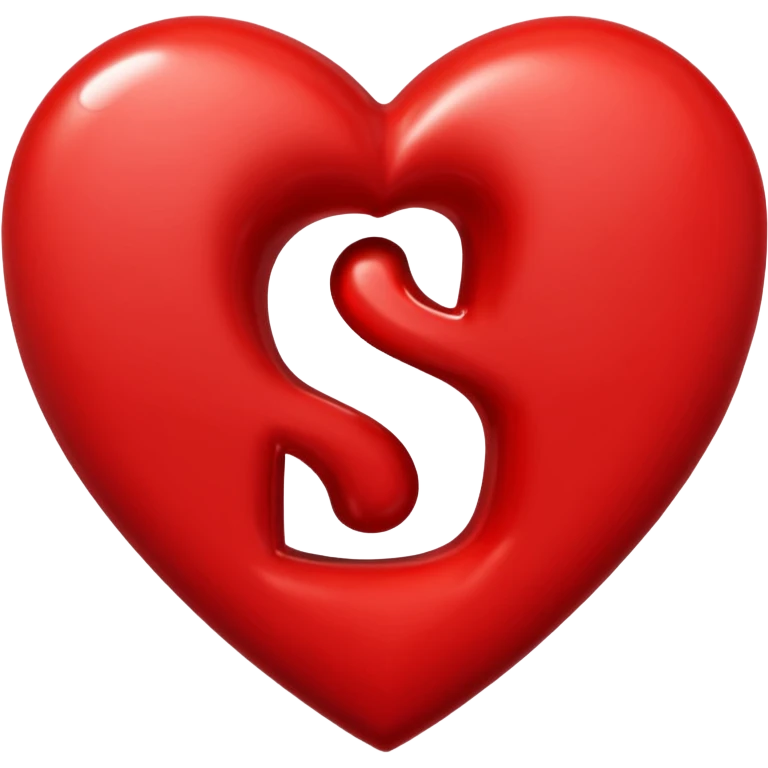 Love heart in red color and center s letter only emoji