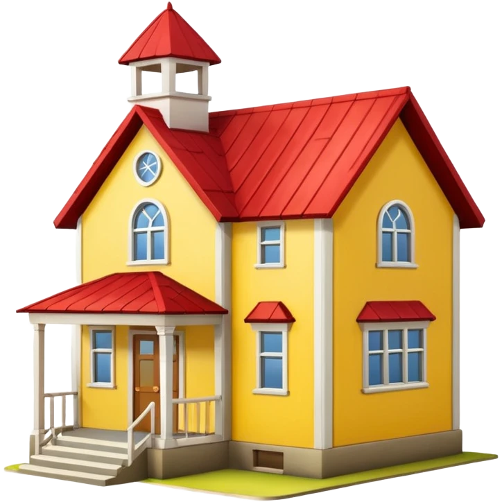 yellow school house emoji