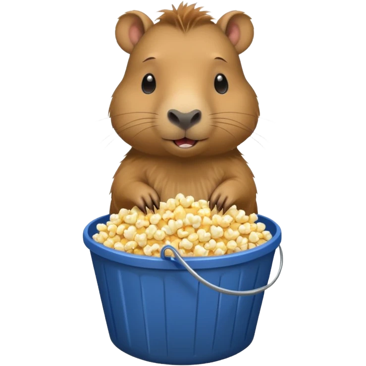 cabyparra with bucket of popcorn emoji