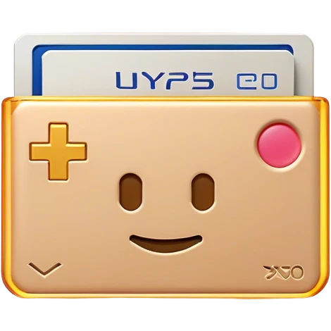 Clash of Clans aesthetic: Cinematic Playful PlayStation Memory Card Portrait Emoji, rendered in a 3D vector-style similar to standard emojis with minimal shading and bold, simplified shapes. A compact, distinct form with signature details, softly glowing with a cutting-edge console technology charm. Simplified yet unmistakably iconic, highly detailed and consistent, glowing with a soft radiance and high shine. Stylized with a touch of technological advancement and a soft glowing outline, capturing the essence of a beloved gaming relic with a friendly, playful manner! emoji