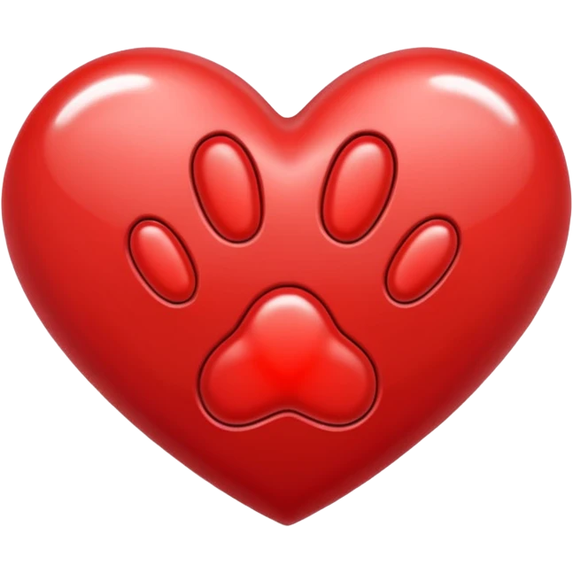 heart with a paw print inside emoji