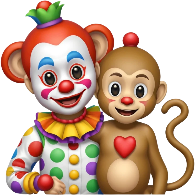 Una payasa y un mono juntos  emoji