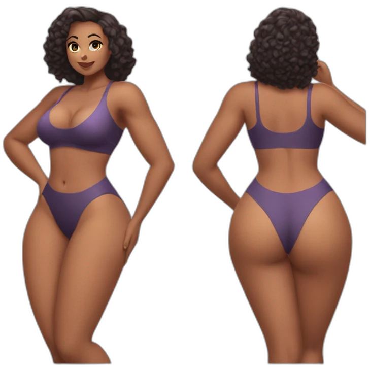 Slim-Thicc woman swimsuit posing (athletic build, perfect body, hourglass figure) emoji