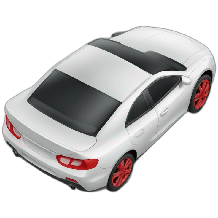 Car with red wheels emoji