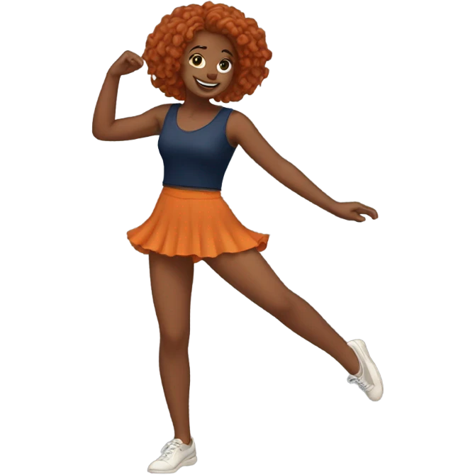 A auburn-haired girl is dancing emoji