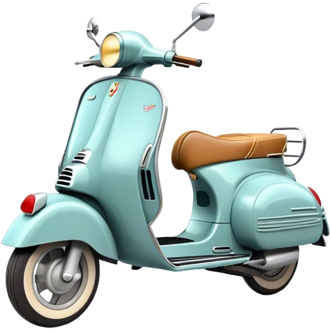 Cinematic Realistic Vespa Pop Culture Emoji, depicted as a sleek vintage scooter symbolizing Italian style rendered with dynamic detail and retro lighting. emoji