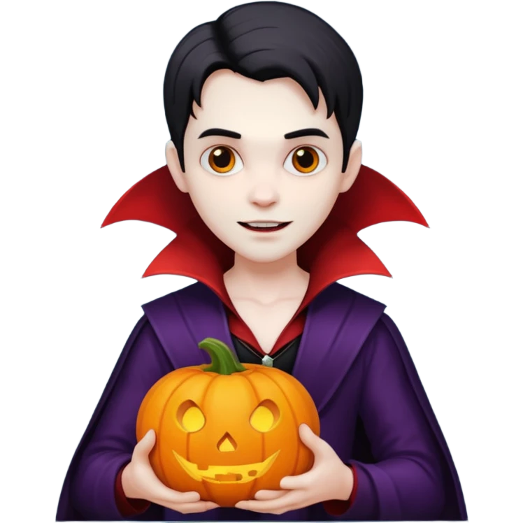 vampire with pumpkin emoji