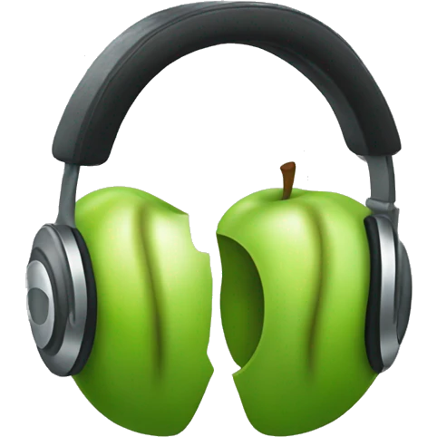 green apple headphones  emoji
