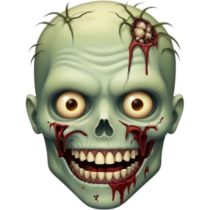 faça um zumbi mostrando o dente emoji