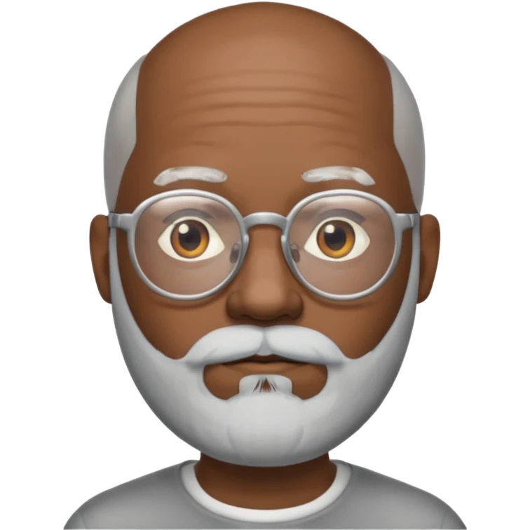 bald silver beard black man glasses emoji