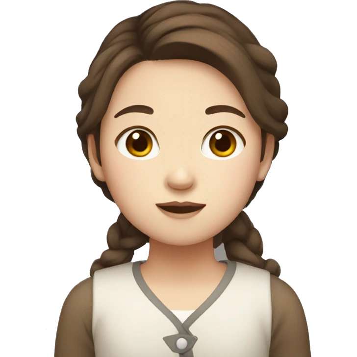 Korean girl with brown hair  emoji