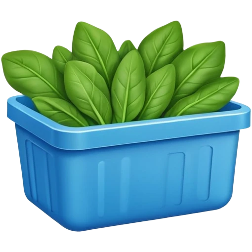 spinach in blue container emoji