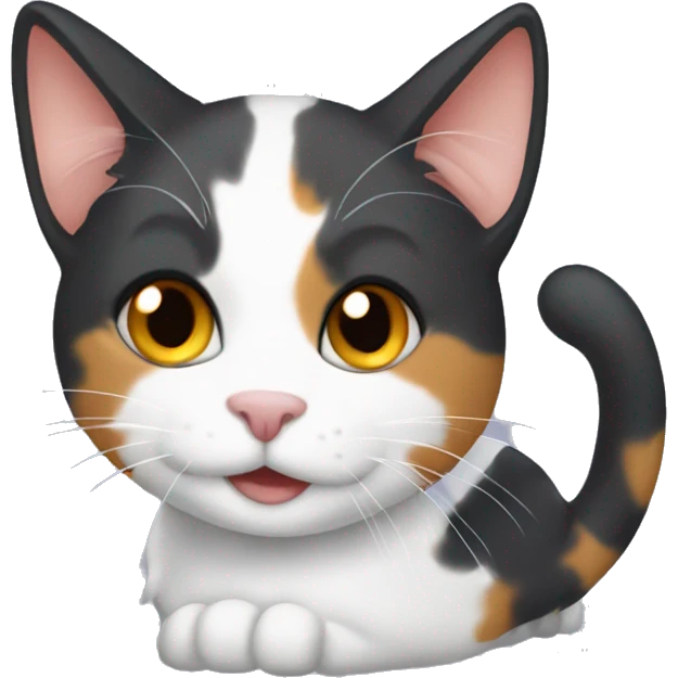 Calico cat that loves running water emoji