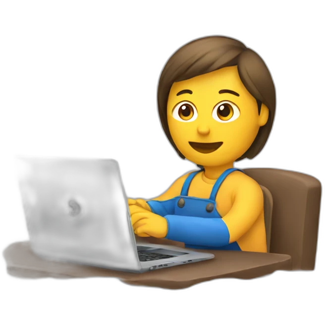 working on laptop with home emoji emoji