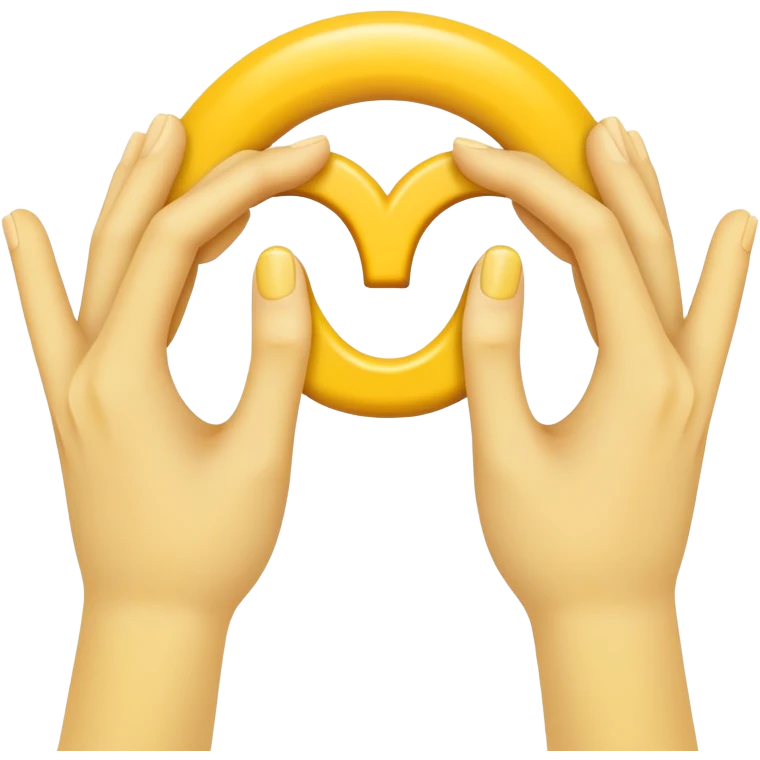 create me 2 hands in yellow showing off an "O" Shape. emoji