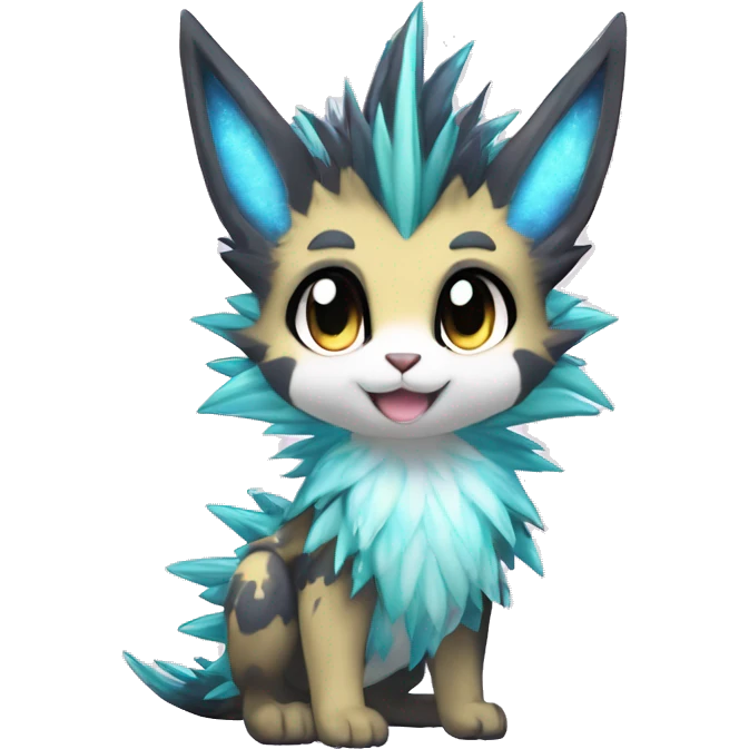 Anthro Scalie Spiky Cool Edgy Magical Shiny Colorful Pastel Sparkle Anime-style Chibi Fantasy-Animal-Fakémon-Pokémon-Hybrid Fur Sona Aesthetic Full Body emoji