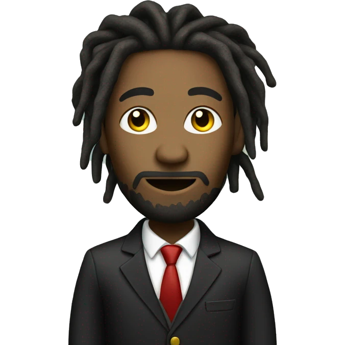 Rasta man with dreadlocks in a suit emoji