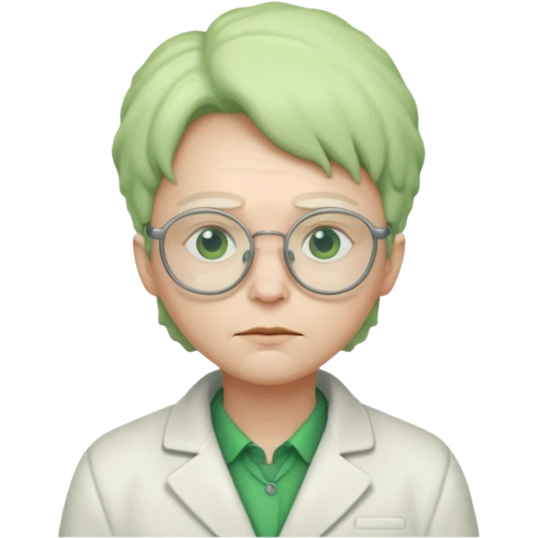 alien, glasses, white coat, sleepy emoji