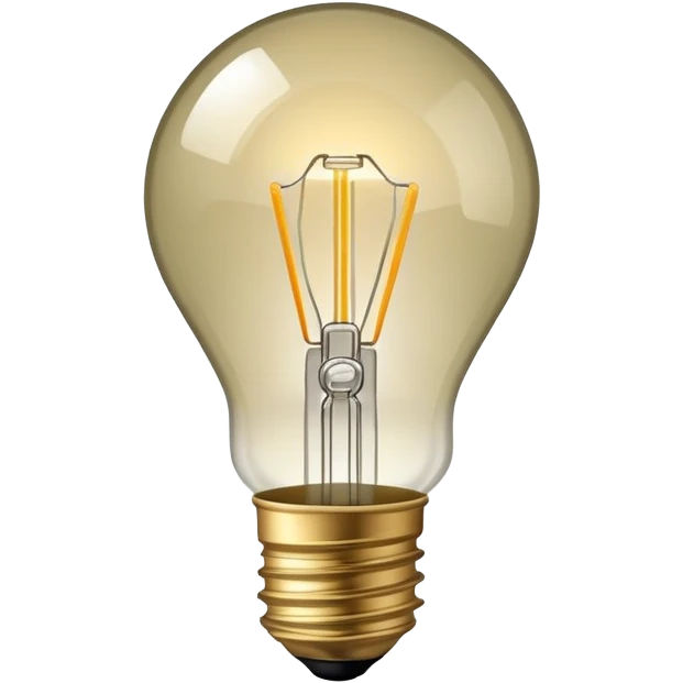 Cinematic realistic khaki light bulb emoji