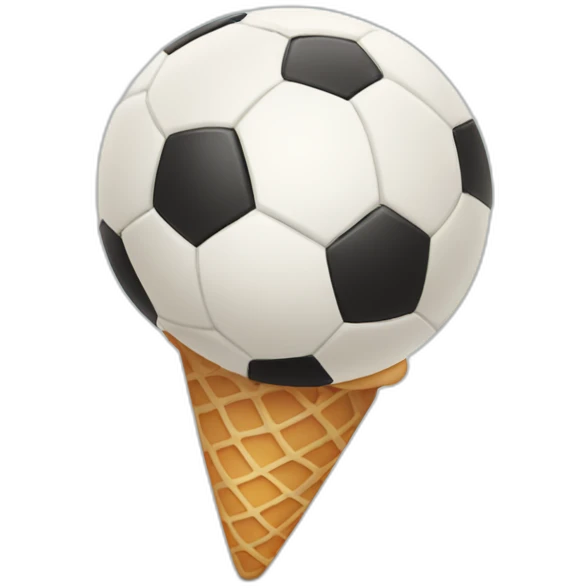 soccer ball with ice cream emoji