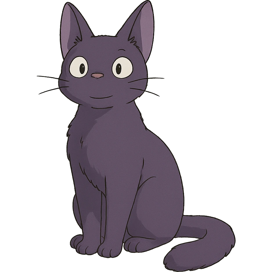 ghibli style purple cat emoji