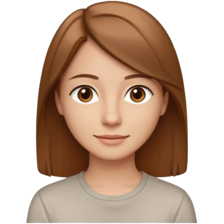 30 yr light brown hair long straight hair, brown eyes, suttle smile emoji