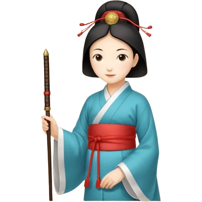 年轻女糕点师——单马尾，围裙，戴着白帽子，拿着奶油袋 emoji