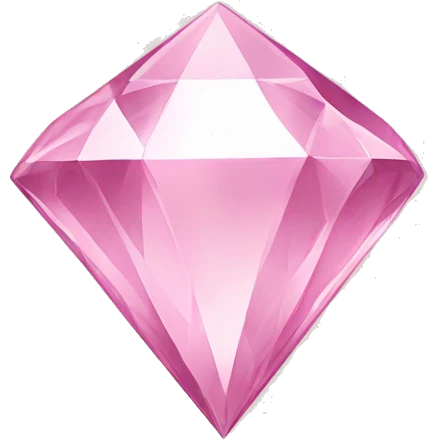 A jewel or gem emoji. Depicted in the shape of a classic diamond but in the soft pink color emoji