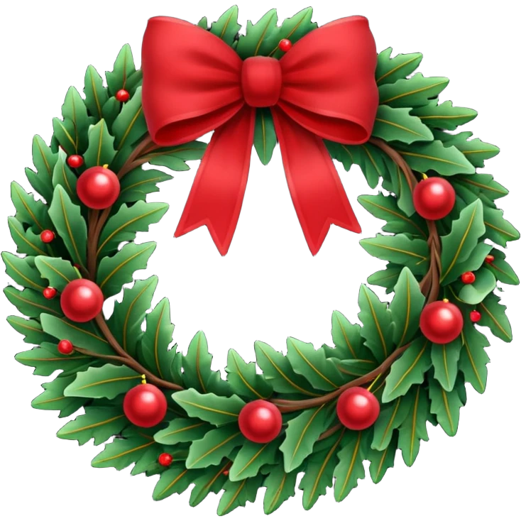 Christmas wreath emoji