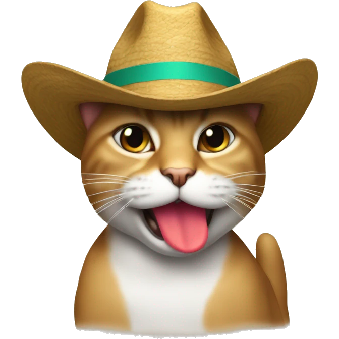 gato con sombrero y una coca emoji