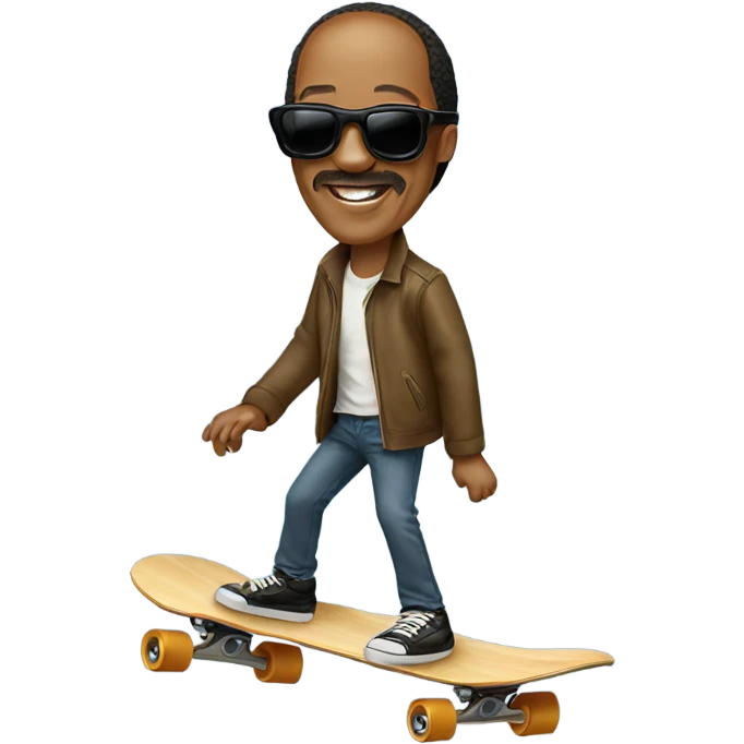 Stevie wonder on a skateboard emoji