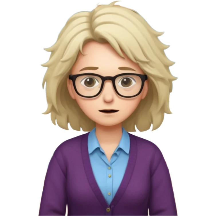 exhausted teacher in a bustling classroom emoji