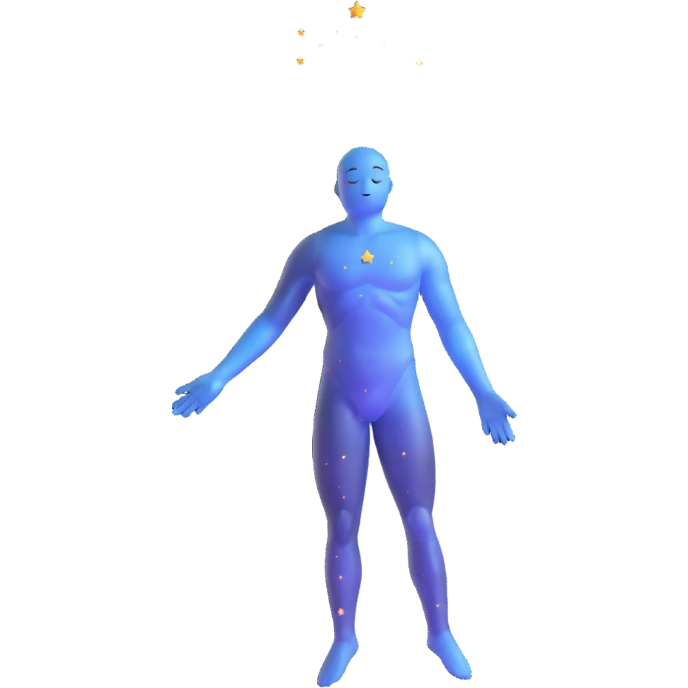 celestial being with universe inside its translucent body emoji