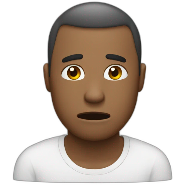 man cries in front of computer emoji