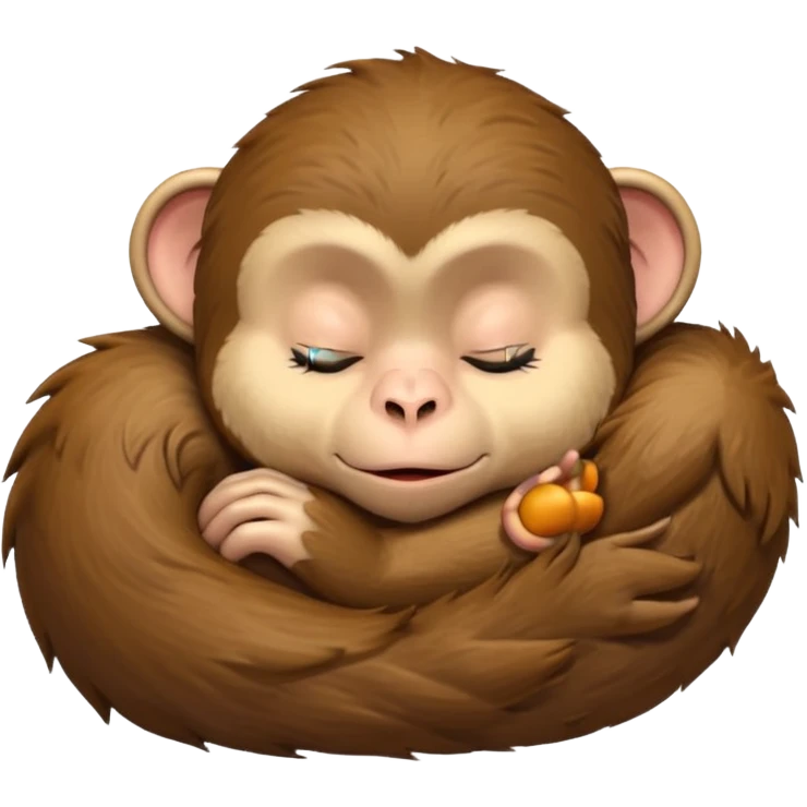 Sleeping cute monkey emoji