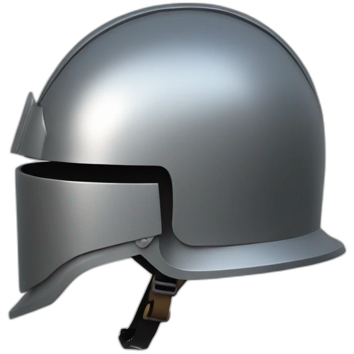 Metal helmet from side view with milling path emoji